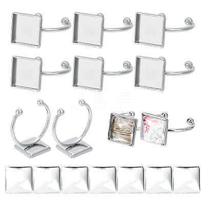 DIY Blank Square Cuff Ring Making Kit DIY-UN0005-39-1