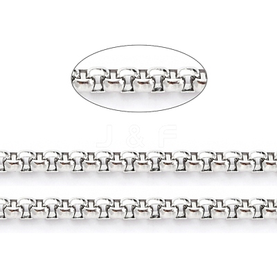 Tarnish Resistant 304 Stainless Steel Box Chains CHS-B001-01P-1