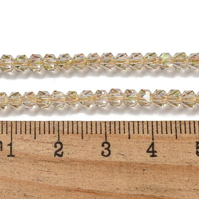 Electroplate Glass Beads Strands GLAA-Q105-02-07-1