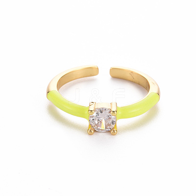 Brass Enamel Cuff Rings RJEW-T016-26J-NF-1