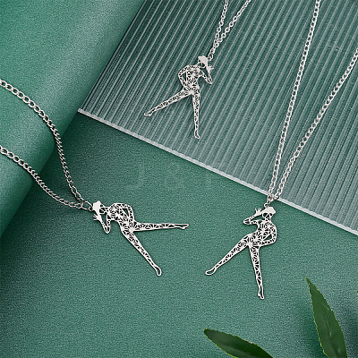 201 Stainless Steel Big Filigree Pendants STAS-UN0018-75P-1