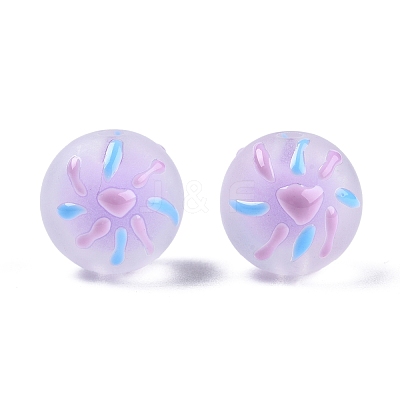 Frosted Acrylic Enamel Beads FACR-G005-02A-1