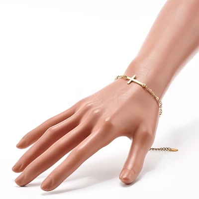Cross Link Bracelet BJEW-JB06865-04-1