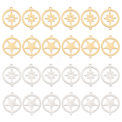 24Pcs 4 Style Stainless Steel Links Connectors STAS-UN0027-67-1