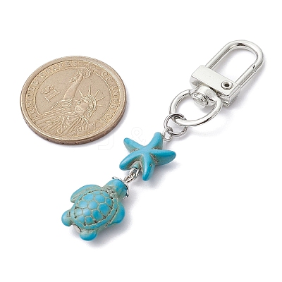 Synthetic Turquoise Pendant Decoration HJEW-JM01422-1