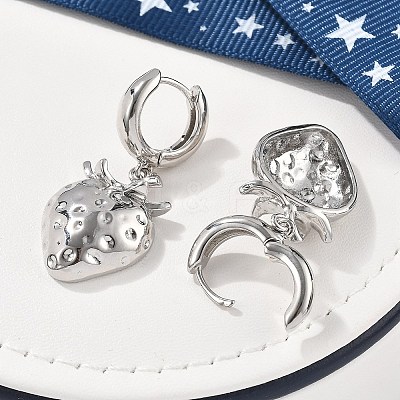 Brass Hoop Earrings Lead Free & Cadmium Free EJEW-R016-08P-02-1