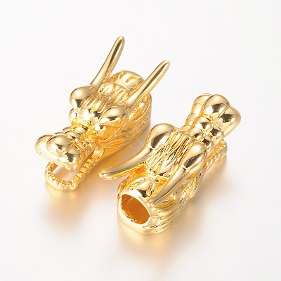 Dragon Head Brass Beads KK-O096-03-1