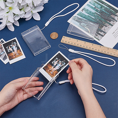 3Inch Plastic Rectangle Photo Cases Pendant Decoration DIY-WH0504-833-1