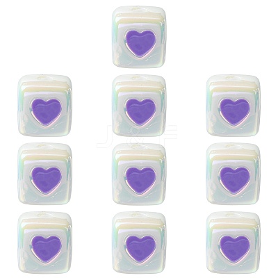 10Pcs Opaque Acrylic Enamel Beads ACRC-FS0001-02D-1