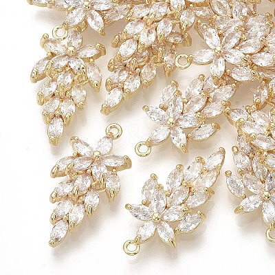 Brass Micro Pave Cubic Zirconia Pendants X-ZIRC-K082-019A-1