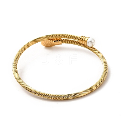 304 Stainless Steel Twist Rope Cuff Bangle BJEW-P283-18E-1