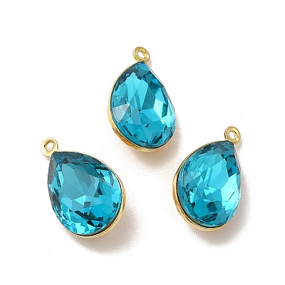 Rack Plating Brass Glass Pendants KK-A177-22G-1