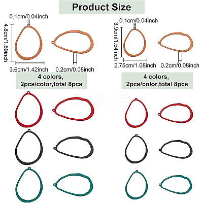 16Pcs 8 Style Spray Painted Alloy Pendants FIND-BC0003-25-1