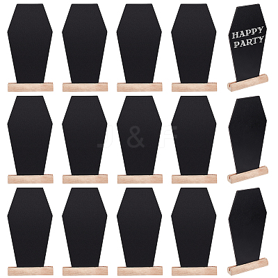 Coffin Shape  Wood Mini Chalkboard Message Board Signs AJEW-WH0567-61-1