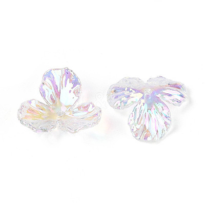 UV Plated Rainbow Acrylic Bead Caps OACR-N158-01-1