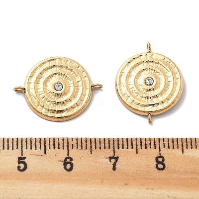 PVD Vacuum Plating 304 Stainless Steel Flat Round Vortex Connector Charms STAS-R130-23G-1