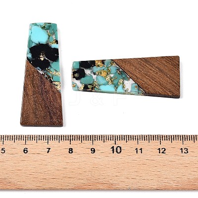 Opaque Resin & Walnut Wood Pendants RESI-T058-04K-1
