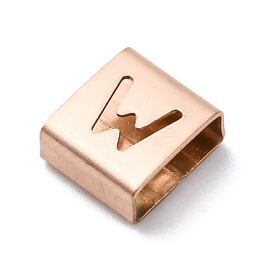 Ion Plating(IP) 304 Stainless Steel Square Slide Charms STAS-L132-05W-RG-1