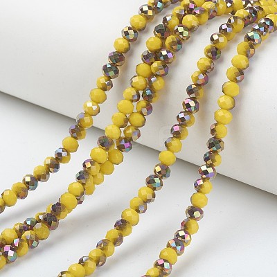 Electroplate Opaque Glass Beads Strands EGLA-A034-P8mm-R16-1