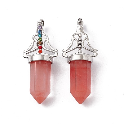 Natural & Synthetic Mixed Gemstone Big Pointed Pendants G-I342-01P-1