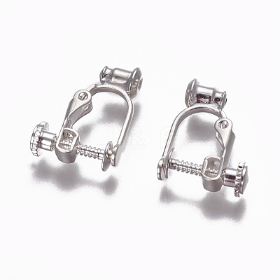 Brass Screw Clip-on Earring Converters Findings KK-F785-04S-1