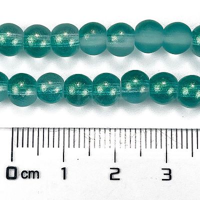 Frosted Transparent Glass Bead Strands LS-GLAA-P065-6mm-08-1