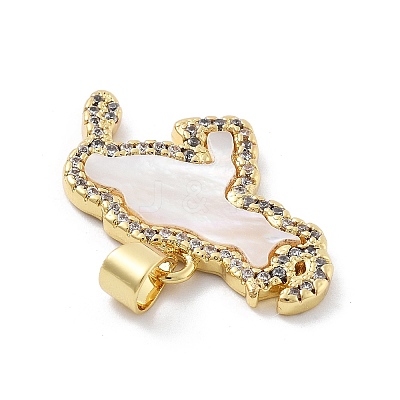 Brass Micro Pave Cubic Zirconia Pendants KK-Z098-14G-1