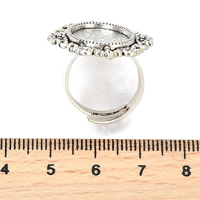 Vintage Adjustable Iron Finger Ring Components Alloy Cabochon Bezel Settings PALLOY-Q300-09AS-NR-1