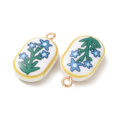 Printed Alloy with Acrylic Pendants AL-CBAE25B-04F-G-1