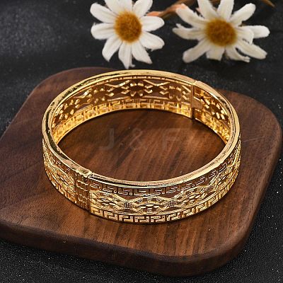 Brass Bangles for Women BJEW-D313-06G-1