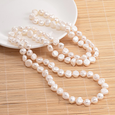 Natural Pearl Nuggets Beaded Necklace NJEW-P126-A-01E-01-1