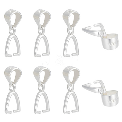8Pcs 925 Sterling Silver Pendants STER-ME0001-07-1