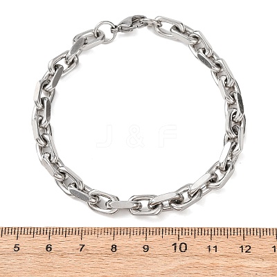 304 Stainless Steel Cable Chain Bracelets for Women Men BJEW-F529-04P-1
