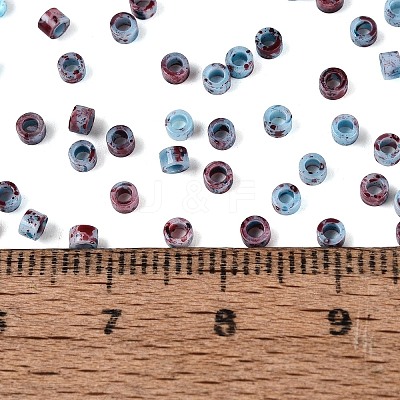 Opaque Picasso Cylinder Glass Beads SEED-Q039-06A-14-1
