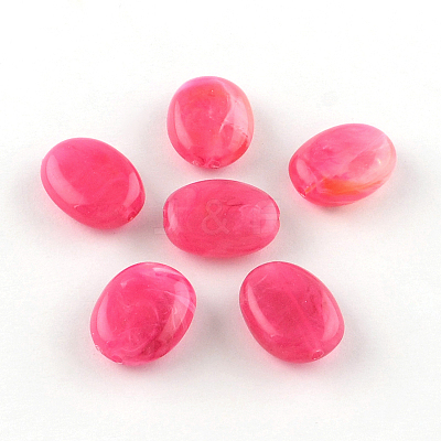 Oval Imitation Gemstone Acrylic Beads OACR-R047-22-1