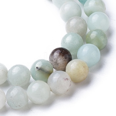 Natural Flower Amazonite Round Bead Strands X-G-D608-4mm-1