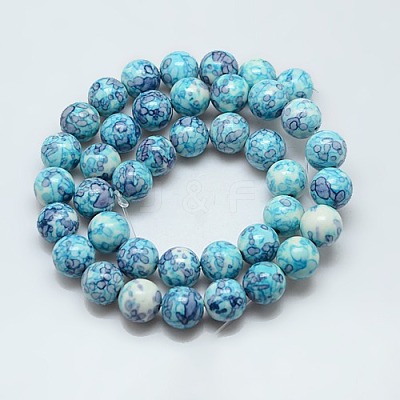Synthetic Ocean White Jade Beads Strands G-C219-10mm-02-1