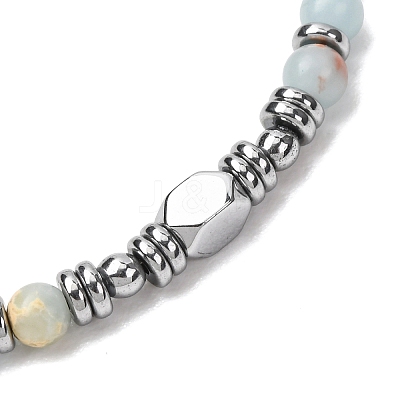 Adjustable 304 Stainless Steel Gemstone Beaded Bracelets FS-WG23DE2-07-1