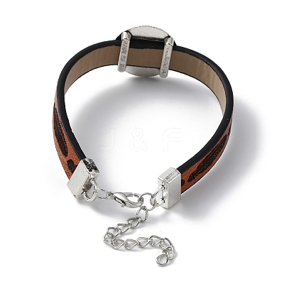 Alloy Flat Round Link Bracelet Settings fit for Cabochons FIND-M009-01AS-1