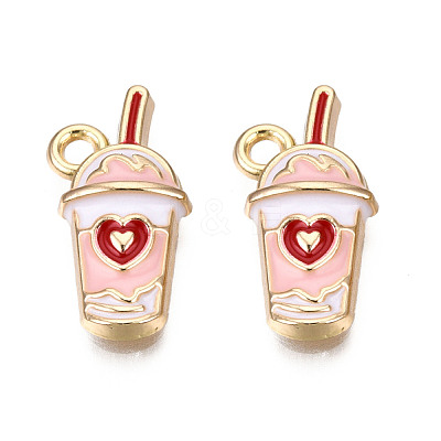 Eco-Friendly Zinc Alloy Milkshake Pendants ENAM-R051-16-03G-NR-1