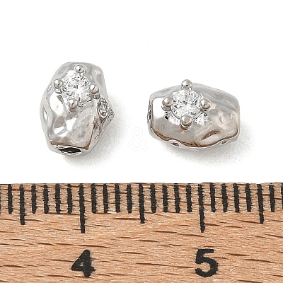 Brass Micro Pave Clear Cubic Zirconia Beads CU-CBAC675-08P-1