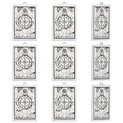 10Pcs 201 Stainless Steel Pendants STAS-DC0011-11-1