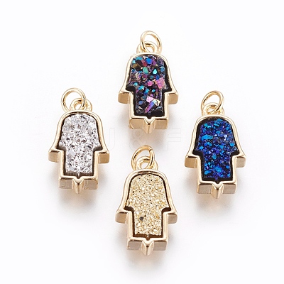 Druzy Resin Pendants KK-J273-IG-1