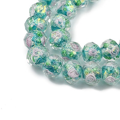 Handmade Foil Lampwork Beads Strands FOIL-S136-001F-1