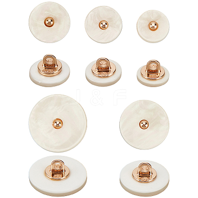 50Pcs 5 Styles 1-Hole Resin Shank Buttons BUTT-CY0001-43-1
