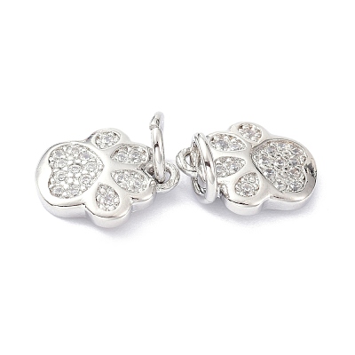 Brass Micro Pave Cubic Zirconia Charms ZIRC-C022-22P-1
