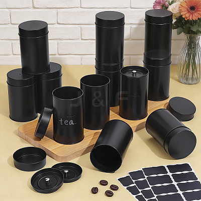 16Pcs Tinplate Tea Sealed Storage Boxes with Lid CON-WA0001-29-1