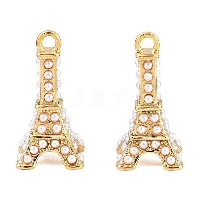 304 Stainless Steel & ABS Plastic Pearl Pendants SA-CBA4809-10G-1