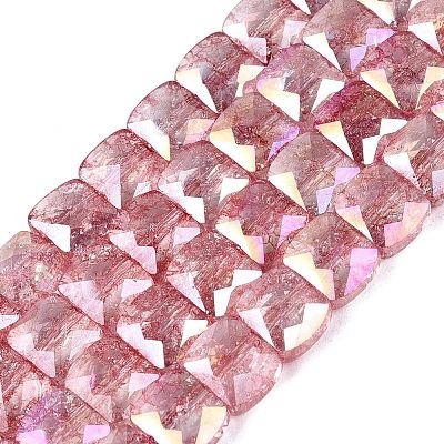 Electroplate Transparent Crackle Glass Beads Strands EGLA-Q135-02A-B07-1