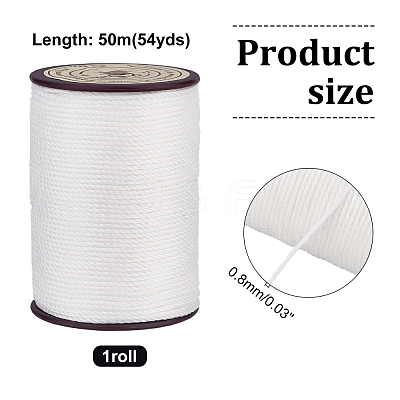 1Roll Round Waxed Polyester Thread String YC-PH0002-37B-1